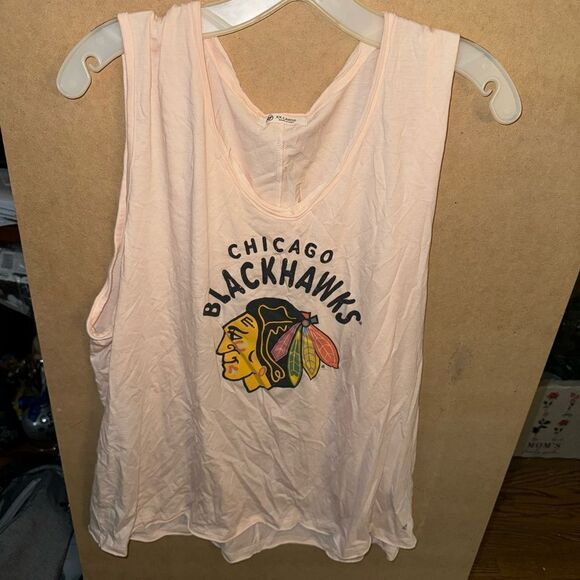 NWT Chicago Blackhawks Pink Muscle Tee - Picture 1 of 4